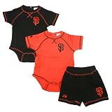 San Francisco Giants 3-piece Newborn Creeper and Short Set by Majestic Athletic