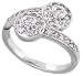 Sterling Silver Vintage Style Engagement ring, w/ CZ Stones, 1/2 (12mm) wide