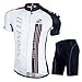 Biking Jersey and Shorts Set for Men Bicycles Clothing Short Sleeve Pants with Padding US L White Black