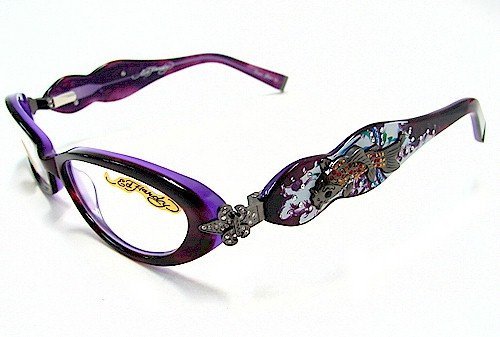 ED HARDY EHO709 Eyeglasses Vintage Tattoo EHO-709 Lavender/Lake Optical Frames (vintage eyeglass frames)
