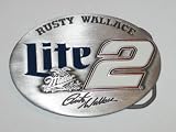Sporting Goods : RUSTY WALLACE #2 Genuine Pewter NASCAR Logo BELT BUCKLE