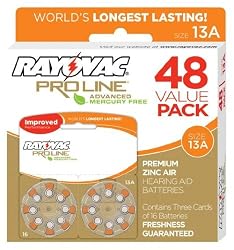 Rayovac Proline Advanced Hearing Aid Batteries Size 13, 48 Pack