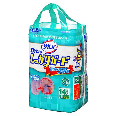 サルバＤパンツ　しっかりガードうす型　Ｌ-ＬＬ　１４枚入