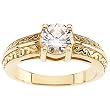 18K Yellow Gold Diamond Engagement Ring Mounting - CENTER STONE NOT INCLUDED