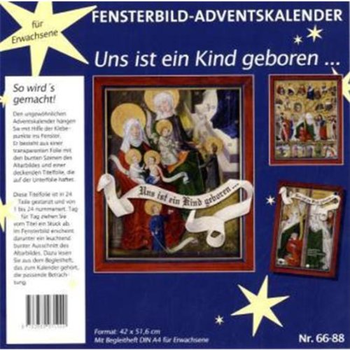 Bergmoser + H&ouml;ller Uns ist ein Kind geboren: Fensterbild-Adventskalender f&uuml;r Erwachsene zum Bild vom Meister der Darmst&auml;dter Wurzel Jesse