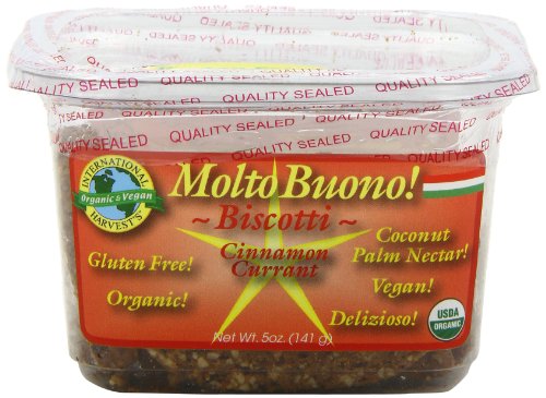 International Harvest's Organic Gluten-Free Molto Buono Biscotti, Cinnamon Currant, 5 Ounce 