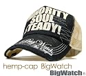 ヘンプCAP BIGWATCH ブラック/ベージュ CP-01【大きいサイズ】【帽子】【メッシュキャップ】【メンズ】