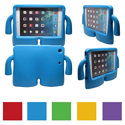 MAPLE CASES, iPad Mini Kids Case, Playful Kids Shock Proof Foam Case Cover Stand for iPad Mini/iPad Mini 4 (BLUE)