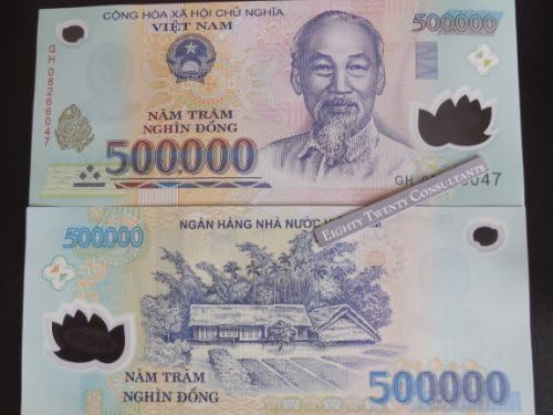 Vietnam 6 Notes Set 10000,20000,50000,100000,200000,500000 Dong Uncirculated