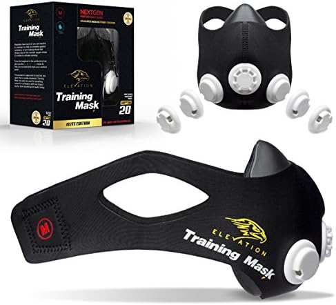 Training Mask Sleeve with Elevation Resistance Valves, Black and White Blackout Altitude Best Running Training Mask, Cardio Endurance Caps, Unisex Waterproof Fitness Mask, Workout Mask