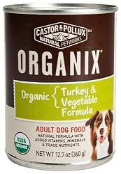 Castor & Pollux Organix Organic Adult Dog food, Organic Turkey & Organic Vegetables Formula, 12.7-Ounce Cans (Pack of 12)
