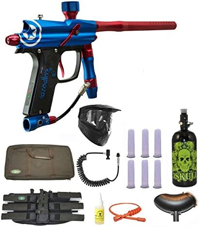 Azodin Blitz Evo Electronic Paintball Marker Gun 3Skull N2 Sniper Set - Blue/Red