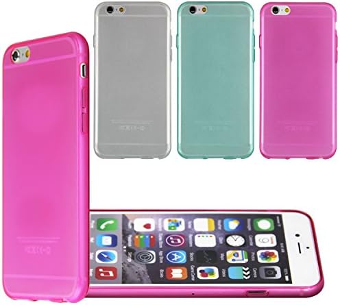 iPhone 6 Case,GSlife [3 Packs] Ultra Thin Clear Case Cover for iPhone 6 4.7 inch ONLY,Flexible Soft Slim Fit TPU Case-Clear/Cyan/Rose red(EC13X1)