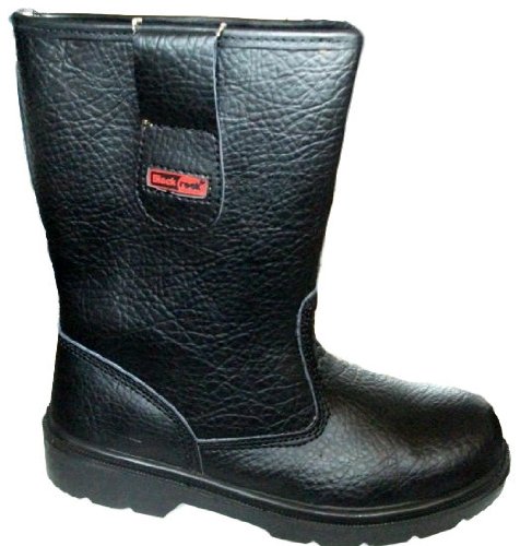 Blackrock Workwear Safety Work Leather Black Rigger Boots Fur Lined With Steel Toe Cap And Midsole (UK 8/EURO 42)