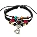 WILD-WIND (TM Christmas Metal Heart Pendant Ring Bead Multistrand Leather Adjustable Wrap Bracelet