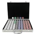 Trademark Poker 1000 11.5-Gram Dice-Striped Chips in Aluminum Case