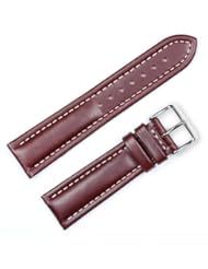 19mm DB Soft Oil Tanned Genuine Leather Contrast Stitch Brown Watch Band Strap fits BREITLING - 8 inches - Regular Length