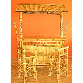 TIKI BAR BAMBOO - ISLAND TIKI BAR - BAMBOO W  TIKI TORCHES by 