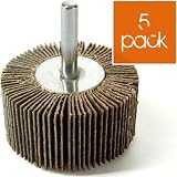 Flap Wheels 2″ x 1″ x 1/4″ -60 Grit- Used for Iron, Non-Ferrous Metals, Alloy Steel, Stainless Steel, Wood, plastic, with Electric Drill, Air Grinder