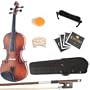 Mendini 4/4 MV300 Solid Wood Violin in Satin Finish with Hard Case, Shoulder Rest, Bow, Rosin and Extra Strings - Full Size Mendini 4/4 MV300 Solid Wood Violin in Satin Finish with Hard Case, Shoulder Rest, Bow, Rosin and Extra Strings - Full Size
