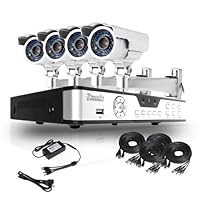 Zmodo 8CH Real-time DVR Surveilance Security System with 4 Sony CCD Vari-focal Weatherproof IR Surveillance Cameras and 500GB