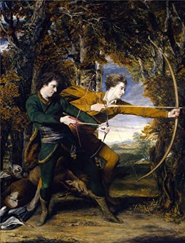 'Sir Joshua Reynolds - Colonel Acland and Lord Sydney- The Archers,1769-1770' oil painting, 8x10 inch / 20x27 cm ,printed on Linen Canvas ,this Amazing Art Decorative Canvas Prints is perfectly suitalbe for Gym artwork and Home decoration and Gifts