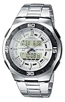 Casio - AQ-164WD-7AVEF - Montre Homme Acier - Quartz Analogique et Digitale - Multifonctions - Bracelet Acier
