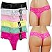 6pk Women's Stretch Floral Lace Thong Underwear Sexy Soft Panties