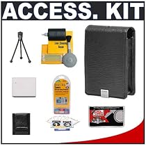Canon PowerShot PSC-1000 Deluxe Leather Case (Grey) + NB-4L Battery + Accessory Kit for SD1100 IS, SD1000, SD600, SD400 Digital Cameras
