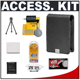 Canon PowerShot PSC-1000 Deluxe Leather Case (Grey) + NB-4L Battery + Accessory Kit for SD1100 IS, SD1000, SD960 IS, SD940 IS, SD780 IS & SD750 Digital Cameras