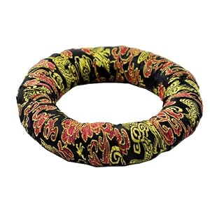Tibetan Singing Bowl Black Cushion Ring