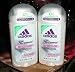 Lot of 2 Adidas 24 Hr Deodorant Pure Powder Aluminum Free, Bonus Size!! 2.6 oz