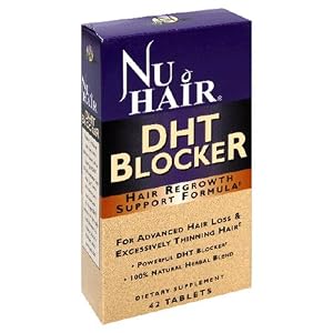Nu Hair DHT Blocker Hair Regrowth Support Formula Tablets, 42-Count Bottle by Nu Hair