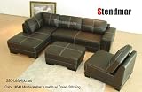 4pc New Euro Design Dark brown Leather Sectional Sofa S95L
