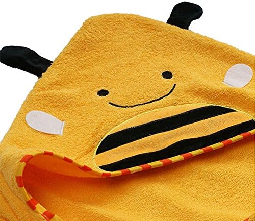 Dooream Unisex Baby Child Bee Style Hooded Tower Woven Terry Bath Robe for 0-5Years 35.4*35.4inch