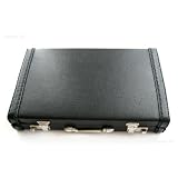 MINI LEATHER BRIEFCASE STYLE BUSINESS / CREDIT CARD HOLDER CASE - BLACK
