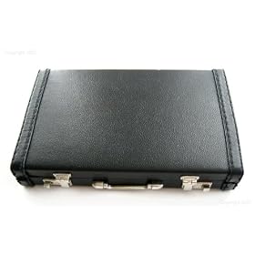 MINI LEATHER BRIEFCASE STYLE BUSINESS CREDIT CARD HOLDER CASE - BLACK