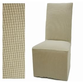Stretch Beige Dining Slipcover Set of four Chairs 715 by SlipcoverShop