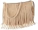 Buffalo 105149 BAG 601045 SUEDE BEIGE 01, Damen Schultertaschen, 37x9x23