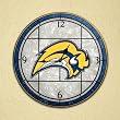BUFFALO SABRES 12" Stunning Hand Painted Team Logo & Colors ART-GLASS CLOCK