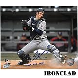 Joe Mauer Autographed 16x20 Blocking the Plate w/ 