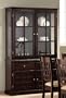 China Cabinet Buffet Hutch with Lattice Design Deep Cappuccino Finish