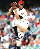 Autographed/Hand Signed Ubaldo Jiminez 8x10 Photo Cleveland Indians