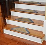 Washable Non-Skid Carpet Stair Treads - Gold and Blue Checkerboard (13)