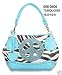 Women Handbag Purse Zebra Animal Print Tote Hobo Bag Blue