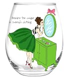 Stemless Wine Glass, Cougar in Zebra's Clothing
