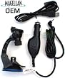 Magellan OEM Vehicle Car Charger + Windshield Suction Mount + USB Cable for Maestro 3100 4000 4050 5310 (original Magellan adapter Product)