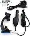 Magellan OEM Vehicle Car Charger + Windshield Suction Mount + USB Cable for Maestro 3100 3140 4000 4040 4050 5310 (original Magellan adapter Product)