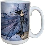Tree-Free Greetings lm43542 Fantasy Cloak of Stars Fairy Ceramic Mug with Full Sized Handle by Amy Brown, 15-Ounce