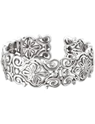 Enchanta Collection Sterling Silver Flower Design Cuff